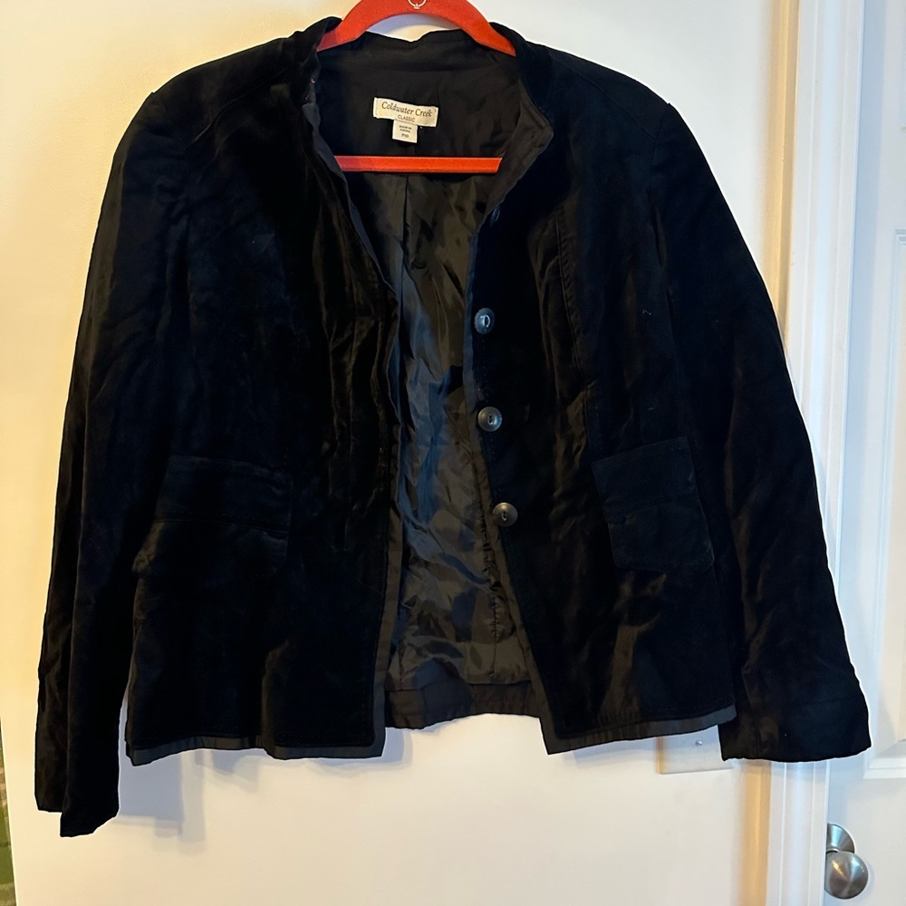 Cold Water Creek 90s/Y2K Women's velour Black Blazer